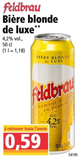 Promotions Bière blonde de luxe - Feldbrau - Valide de 08/07/2020 à 14/07/2020 chez Norma