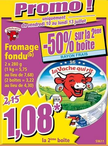 Promoties Fromage fondu - La Vache Qui Rit - Geldig van 08/07/2020 tot 14/07/2020 bij Norma