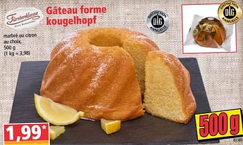 Promotions Gâteau forme kougelhopf - Firstenklasse - Valide de 08/07/2020 à 14/07/2020 chez Norma