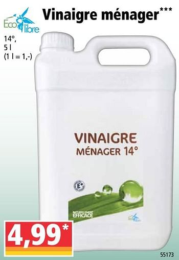 Promoties Vinaigre ménager - Eco Libre - Geldig van 08/07/2020 tot 14/07/2020 bij Norma