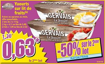 Promotions Yaourts sur lit de fruits - Gervais - Valide de 08/07/2020 à 14/07/2020 chez Norma