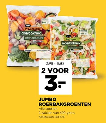 Promoties Jumbo roerbakgroenten - Huismerk - Jumbo - Geldig van 08/07/2020 tot 14/07/2020 bij Jumbo