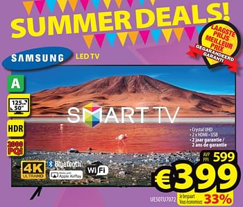 Promotions Samsung led tv ue50tu7072 - Samsung - Valide de 15/07/2020 à 31/08/2020 chez ElectroStock