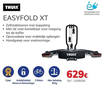 Promoties Easyfold xt 2 fietsen - Thule - Geldig van 03/07/2020 tot 31/03/2021 bij Auto 5