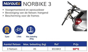 Promoties Norbike 3 - 3 fietsen - Norauto - Geldig van 03/07/2020 tot 31/03/2021 bij Auto 5