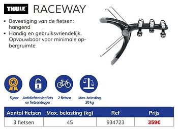 Promoties Raceway 3 fietsen - Thule - Geldig van 03/07/2020 tot 31/03/2021 bij Auto 5