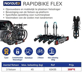 Promoties Rapidbike flex 3 fietsen - Norauto - Geldig van 03/07/2020 tot 31/03/2021 bij Auto 5