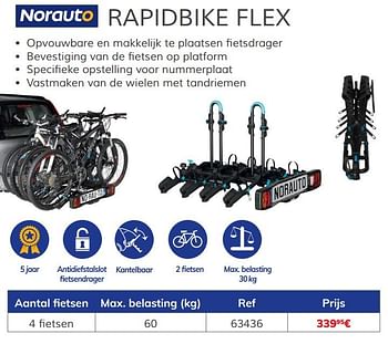 Promoties Rapidbike flex 4 fietsen - Norauto - Geldig van 03/07/2020 tot 31/03/2021 bij Auto 5