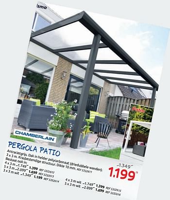 Promoties Pergola patio - Chamberlain - Geldig van 15/07/2020 tot 27/07/2020 bij BricoPlanit
