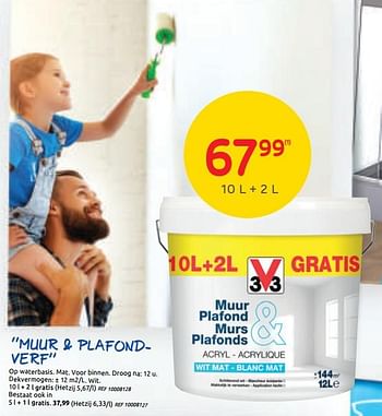 Promoties Muur + plafondverf - V33 - Geldig van 15/07/2020 tot 27/07/2020 bij BricoPlanit