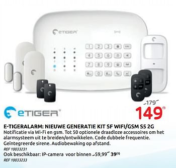 Promoties E-tigeralarm: nieuwe generatie kit sf wifi-gsm s5 2g - eTiger - Geldig van 15/07/2020 tot 27/07/2020 bij BricoPlanit