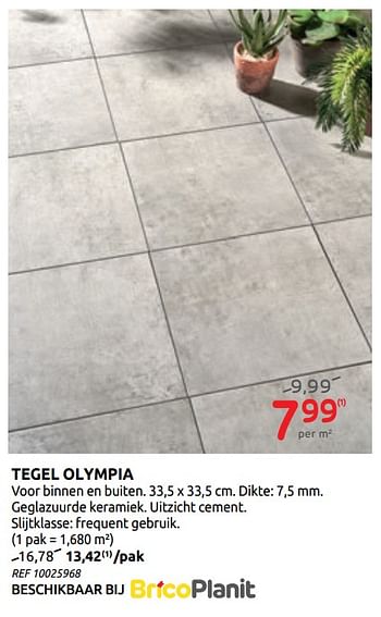 Promoties Tegel olympia - Huismerk - BricoPlanit - Geldig van 15/07/2020 tot 27/07/2020 bij BricoPlanit