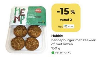 Promoties Hobbit hennepburger met zeewier of met linzen - De Hobbit - Geldig van 01/07/2020 tot 04/08/2020 bij Bioplanet
