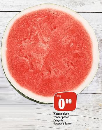 Promotions Watermeloen zonder pitten - Produit maison - Match - Valide de 15/07/2020 à 21/07/2020 chez Match