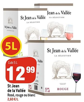 Promotions St jean de la vallée rosé, rouge ou blanc - Vins rosé - Valide de 15/07/2020 à 21/07/2020 chez Match