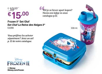 Promoties Frozen ii set olaf set olaf la reine des neiges ii - Huismerk - Tupperware - Geldig van 29/06/2020 tot 27/09/2020 bij Tupperware