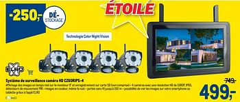 Promotions Elro système de surveillance caméra hd cz60rips-4 - Elro - Valide de 29/07/2020 à 11/08/2020 chez Makro