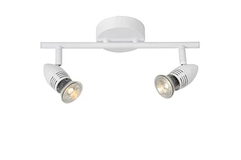 Promoties Lucide LED Spot plafond Caro GU10 2 x 5 W ronde blanc - Huismerk - Makro - Geldig van 29/07/2020 tot 11/08/2020 bij Makro