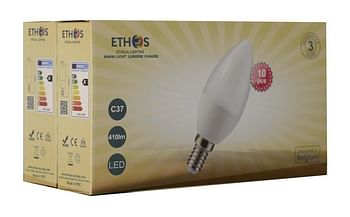 Promoties Ethos Lampe Flamme LED E14 5 W 440 Lm 3000 K 10 pièces - Ethos - Geldig van 29/07/2020 tot 11/08/2020 bij Makro