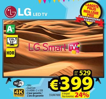 Promotions Lg led tv 55um7000 - LG - Valide de 22/07/2020 à 31/08/2020 chez ElectroStock