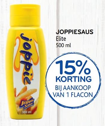 Promoties Joppiesaus elite 15% korting bij aankoop van 1 flacon - Elite - Geldig van 29/07/2020 tot 11/08/2020 bij Alvo