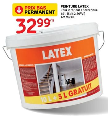Promotions Peinture latex - LATEX - Valide de 29/07/2020 à 10/08/2020 chez BricoPlanit