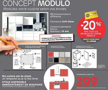 Promotions -20% sur tous les meubles de cuisine modulo - Produit maison - BricoPlanit - Valide de 29/07/2020 à 10/08/2020 chez BricoPlanit