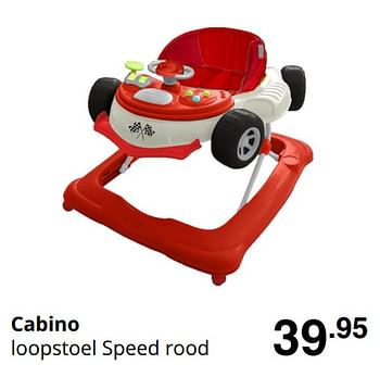 Promoties Cabino loopstoel speed rood - Cabino - Geldig van 19/07/2020 tot 25/07/2020 bij Baby & Tiener Megastore