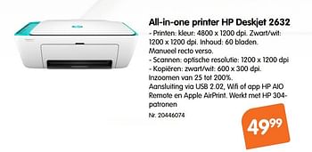 Promotions All-in-one printer hp deskjet 2632 - HP - Valide de 15/07/2020 à 18/08/2020 chez Fun