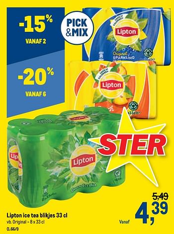 Promotions Lipton ice tea blikjes original - Lipton - Valide de 29/07/2020 à 11/08/2020 chez Makro