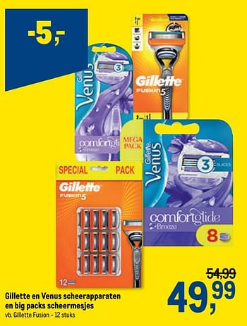 Promoties Gillette en venus scheerapparaten en big packs scheermesjes gillette fusion - Gillette - Geldig van 29/07/2020 tot 11/08/2020 bij Makro