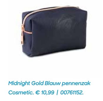 Promotions Midnight gold blauw pennenzak cosmetic - Produit Maison - Ava - Valide de 22/07/2020 à 29/09/2020 chez Ava