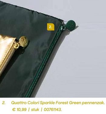 Promotions Quattro colori sparkle forest green pennenzak - Produit Maison - Ava - Valide de 22/07/2020 à 29/09/2020 chez Ava