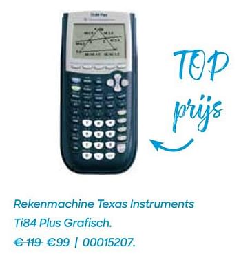 Promotions Rekenmachine texas instruments ti84 plus grafisch - Texas Instruments - Valide de 22/07/2020 à 29/09/2020 chez Ava