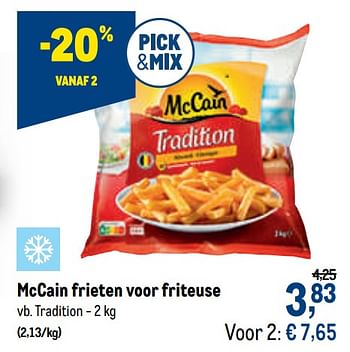 Promoties Mccain frieten voor friteuse tradition - Mc Cain - Geldig van 29/07/2020 tot 11/08/2020 bij Makro