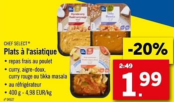 Promo Plat Express Toque Du Chef chez Lidl