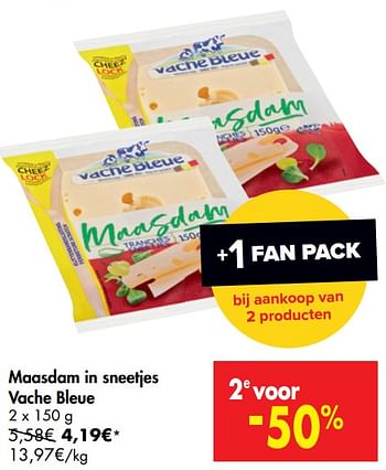 Promotions Maasdam in sneetjes vache bleue - Vache bleue - Valide de 22/07/2020 à 03/08/2020 chez Carrefour