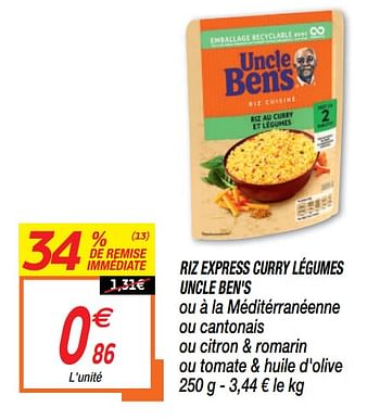 Promo Riz Express Uncle Ben's chez Carrefour