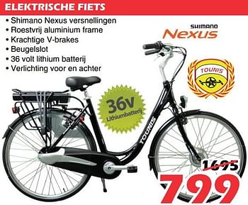 Promotions Elektrische fiets - Tounis - Valide de 20/07/2020 à 17/08/2020 chez Itek