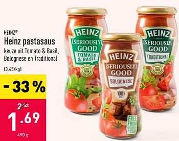 Promoties Heinz pastasaus - Heinz - Geldig van 28/07/2020 tot 07/08/2020 bij Aldi