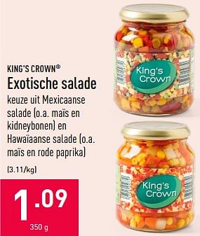 Promoties King`s crown exotische salade - King's Crown - Geldig van 28/07/2020 tot 07/08/2020 bij Aldi