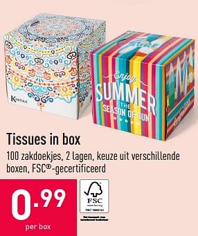Promoties Tissues in box - Huismerk - Aldi - Geldig van 28/07/2020 tot 07/08/2020 bij Aldi