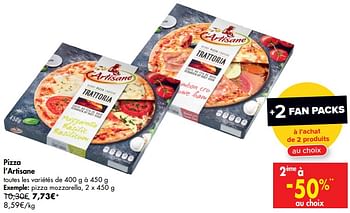 Promotions Pizza l`artisane pizza mozzarella - L'Artisane - Valide de 22/07/2020 à 03/08/2020 chez Carrefour