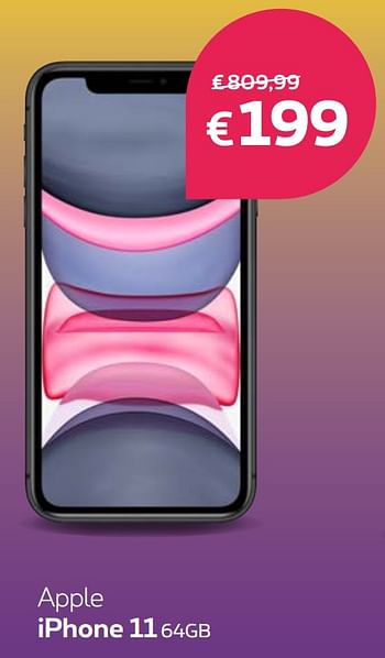 Promotions Apple iphone 11 64gb - Apple - Valide de 18/07/2020 à 31/07/2020 chez Proximus