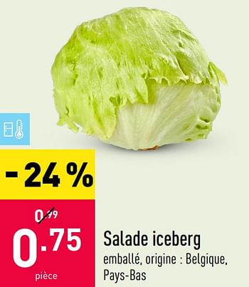 Promotions Salade iceberg - Produit maison - Aldi - Valide de 27/07/2020 à 01/08/2020 chez Aldi
