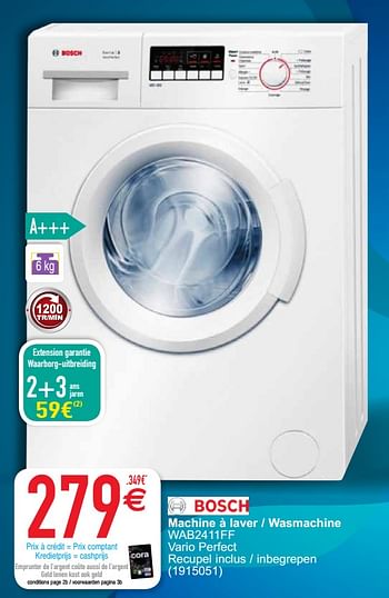 Promotions Bosch machine à laver - wasmachine wab2411ff - Bosch - Valide de 28/07/2020 à 10/08/2020 chez Cora