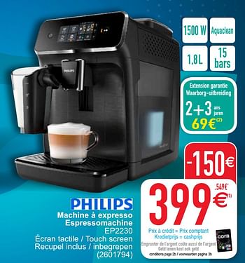 Promoties Philips machine à expresso espressomachine ep2230 - Philips - Geldig van 28/07/2020 tot 10/08/2020 bij Cora