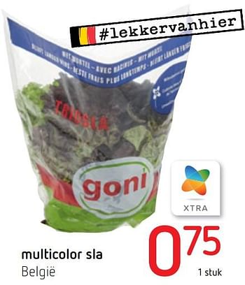 Promoties Multicolor sla - Huismerk - Spar Retail - Geldig van 30/07/2020 tot 12/08/2020 bij Spar (Colruytgroup)