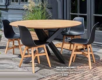 Promoties Table xianx avec 6 chaises tito - Huismerk - Oh'Green - Geldig van 01/04/2020 tot 30/06/2020 bij Oh'Green