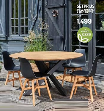 Promotions Setprijs tafel xianx met 4 stoelen tito - Produit Maison - Oh'Green - Valide de 01/04/2020 à 30/06/2020 chez Oh'Green
